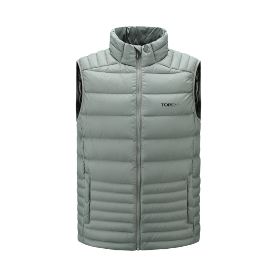 探路者 男式羽絨馬甲 冬季新款戶外保暖百搭防鉆絨羽絨馬甲 TAFFAK91233-D20X灰綠 TAFFAK91233-G01X黑色