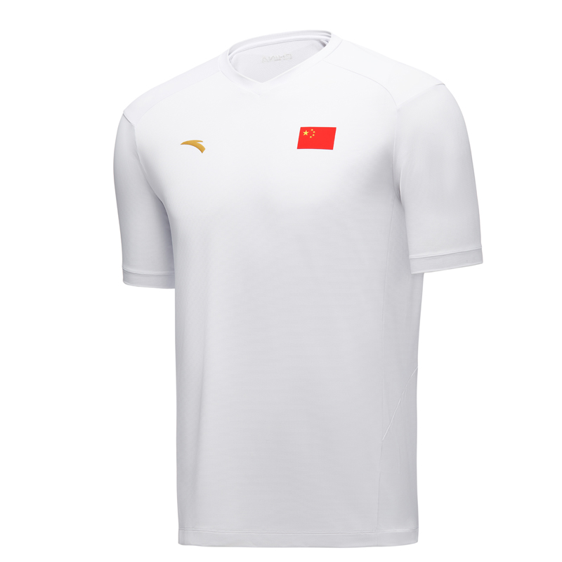 安踏短袖國家隊裝備國旗款女子冰膚速干透氣圓領(lǐng)運動T恤462520102-1