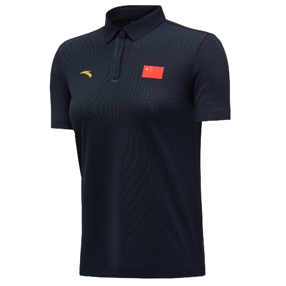 ANTA安踏25款中國國旗POLO衫中國國家隊翻領(lǐng)運動T恤CHINA速干冰膚462520103-3